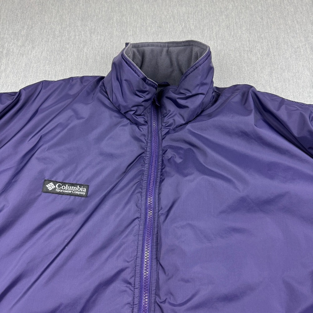Columbia Jacket Mens‎ XL Purple Full Zip Bomber Outdoor Hiking Puffer Mock Neck - Picture 2 of 14